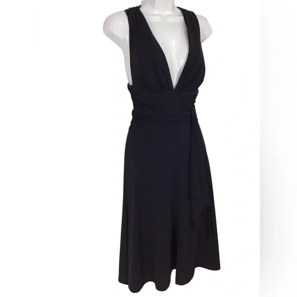 White House Black Market Black Halter Criss Cross Low Back Cocktail Dres… - Picture 4 of 6